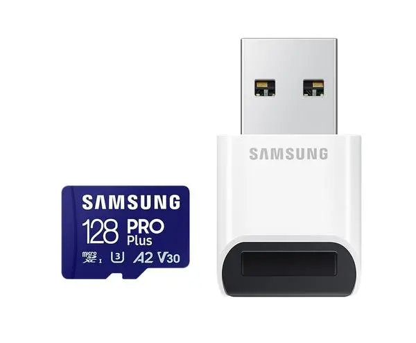 Samsung 128GB micro SD Card PRO Plus with USB Reader, UHS-I, Read 180MB/s - Write 130MB/s - MB-MD128SB/WW