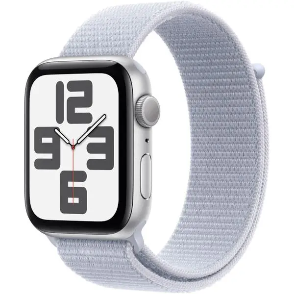 APPLE Watch SE GPS 44mm Silver Aluminium Case with Blue Cloud Sport Loop -  (К)  - MXET3QF/A (8 дни доставкa)