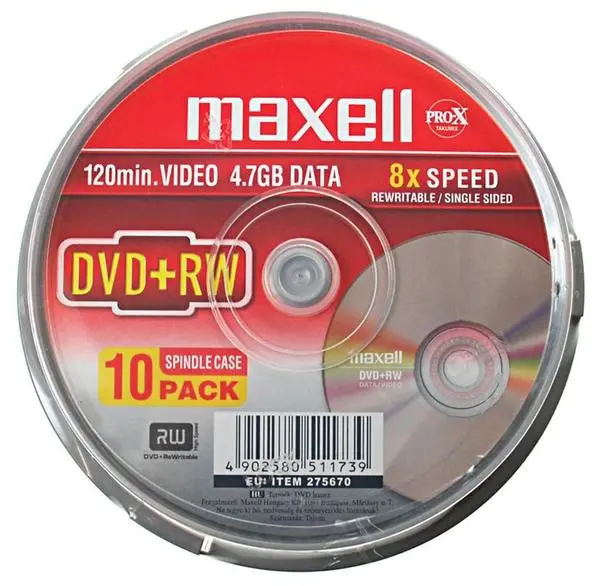 Maxell DVD+RW 4.7GB/120min 8x Box 10pcs ML-DDVDplusRW-10PK