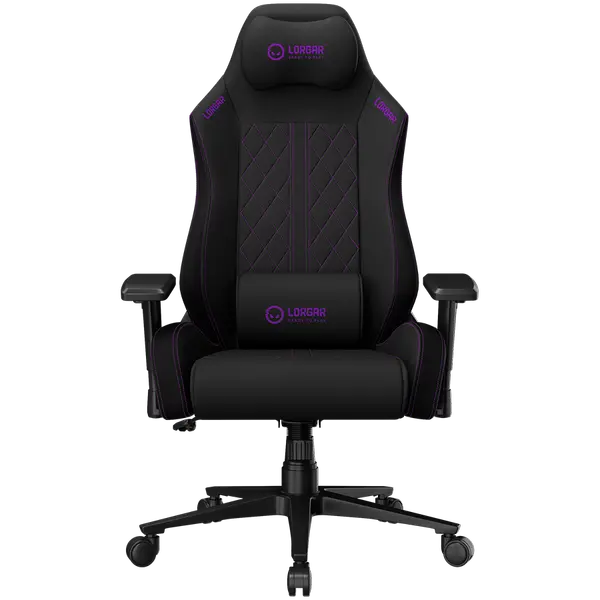 LORGAR CHA41, Ergonomic Gaming Chair Advanced, premium anti-stain fabric, Black/purple - LRG-CHA41-BK-PR