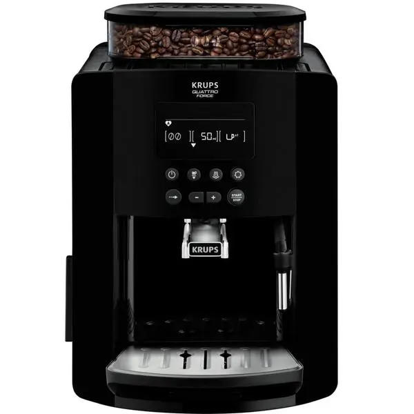 Кафеавтомат Krups Arabica, 1450W, 15 bar, 1.7 l. обем на резервоара за вода, LCD екран, черен