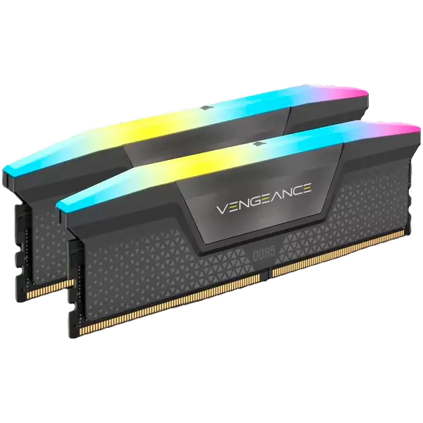 CORSAIR DDR5, 6000MT/s 32GB 2x16GB DIMM, Unbuffered, 36-44-44-96, Std PMIC, AMD EXPO & Intel XMP, VENGEANCE RGB DDR5 Grey Heatspreader, Black PCB, 1.30V - CMH32GX5M2F6000Z36
