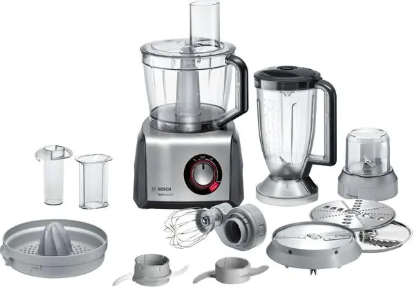 BOSCH MC812M844, Food processor, MultiTalent 8, 1250 W, add.Tritan blender, Citrus press, Dough Tool, Whisk, Black -Brushed stainless steel - MC812M844