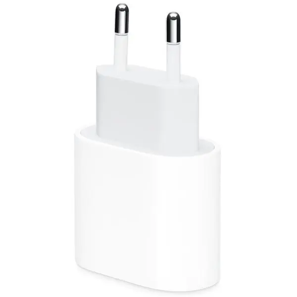 Зарядно устройство Apple USB-C Power Adapter (MUVV3ZM/A), от контакт към USB-C(ж), 20W, бяло