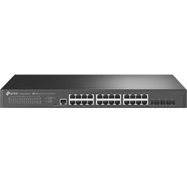 24-портов комутатор TP-Link TL-SG3428X-M2 JetStream 2.5GBASE-T L2+ управляван с 4 10GE SFP+ слота (v)