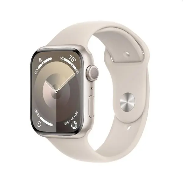 Apple Watch Series 9 GPS 45mm Starlight Aluminium Case with Starlight Sport Band - M/L - MR973QC/A