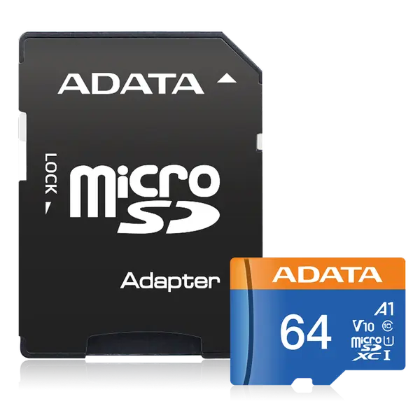 ADATA SDMICRO 64GB UHS-I CL10A1 PLASTIC - AUSDX64GUICL10A1-RA1