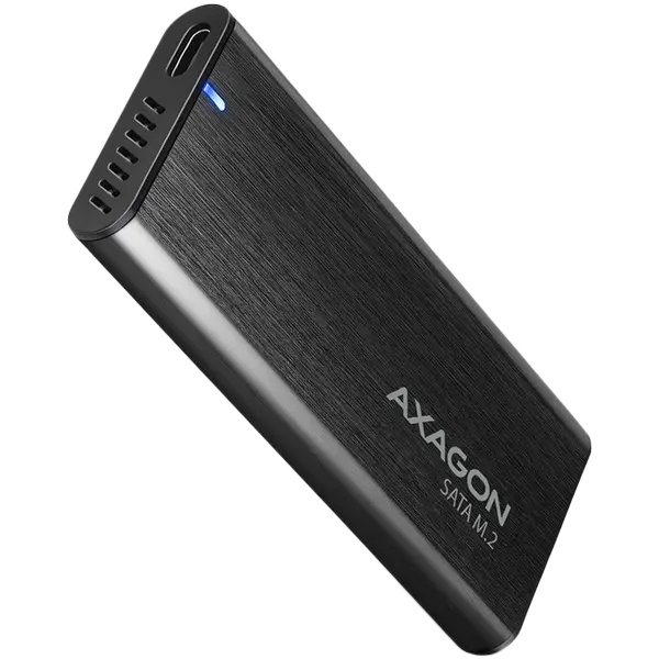 AXAGON EEM2-SBC, M.2 SATA screwless RAW box, black, SuperSpeed USB-C 10 Gbps - EEM2-SBC