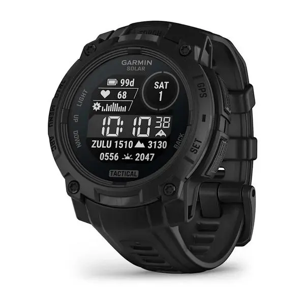 Garmin Instinct 3 - 45 мм, Solar - Instinct 3 - 45 мм, Solar, Tactical Edition - Black с Black каишка - 010-02934-50