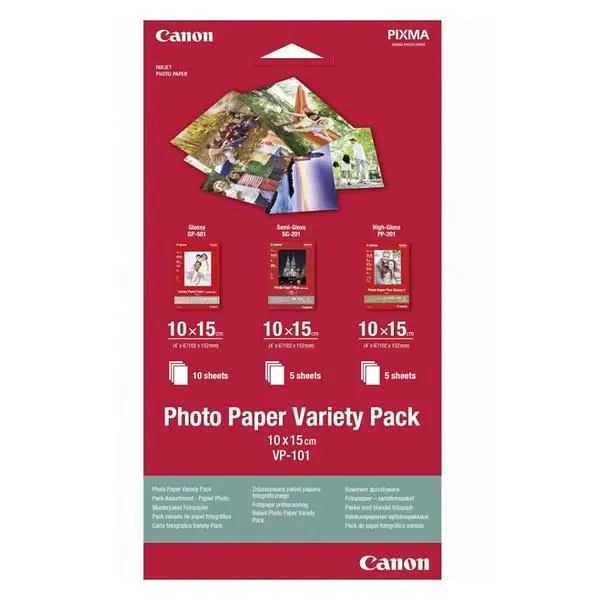 Canon Photo Paper Variety Pack 10x15cm VP-101 - 0775B078AA