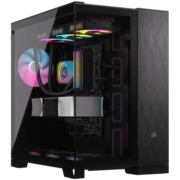 ## Corsair 6500X Tempered Glass Mid-Tower, Black/Obsidian Aluminum
