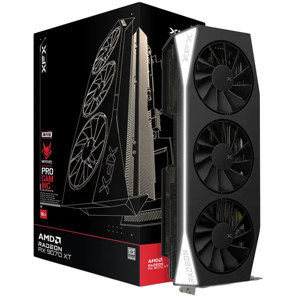 XFX Mercury AMD Radeon RX 9070XT Gaming Edition with 16GB GDDR6 HDMI 3xDP, AMD RDNA 4 - RX-97TMERCB9