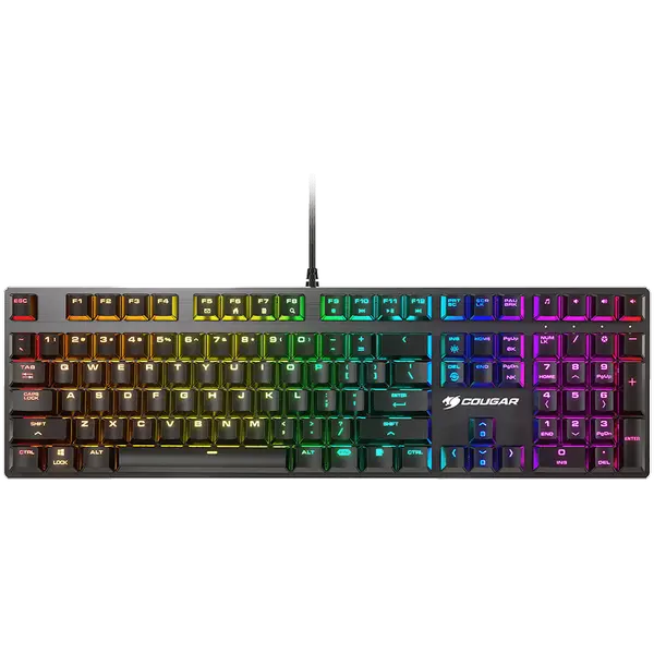 COUGAR Vantar MX - Механична геймърска клавиатура с черешовочервени суичове, N-key rollover и 1000Hz честота на отчитане