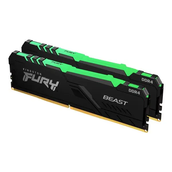 Kingston FURY Beast Black RGB 16GB(2x8GB) DDR4 PC4-21300 2666MHz CL16 KF426C16BBAK2/16