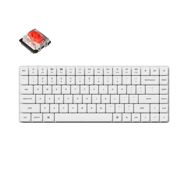 Геймърска механична клавиатура Keychron K3 Pro White QMK/VIA - HS, Red Switch - KEYCHRON-KEY-K3P-Q1