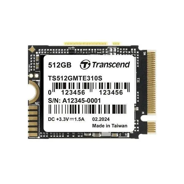 Transcend 512GB, M.2 2230, PCIe Gen4x4, NVMe, 3D TLC, DRAM-less - TS512GMTE310S - (P)