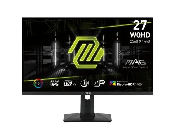 MSI MAG 274QRF QD E2, 27", Rapid IPS, 1ms, 180Hz, Flat, WQHD 2560x1440, Quantum Dot technology, DisplayHDR 400 - 9S6-3CC29H-273