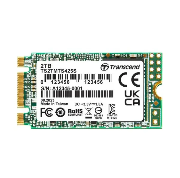 Transcend 2TB, M.2 2242 SSD, SATA3 B+M Key, TLC - TS2TMTS425S - (P)