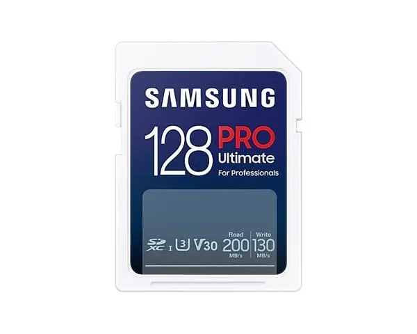 Samsung 128GB SD Card PRO Ultimate with USB Reader, U3, V30 , Read 200MB/s - Write 130MB/s - MB-SY128SB/WW