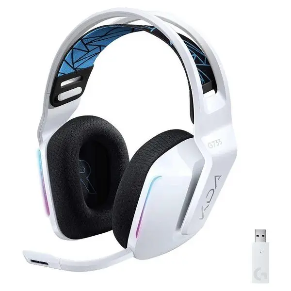 Геймърски слушалки Logitech G733 K/DA Lightspeed Wireless RGB, Микрофон, Бели - LOGITECH-HEAD-G733-KDA
