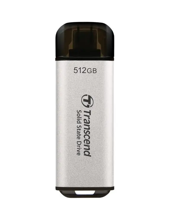 Transcend 512GB, USB External SSD, ESD300S, USB 10Gbps, Type C, Silver - TS512GESD300S - (P)