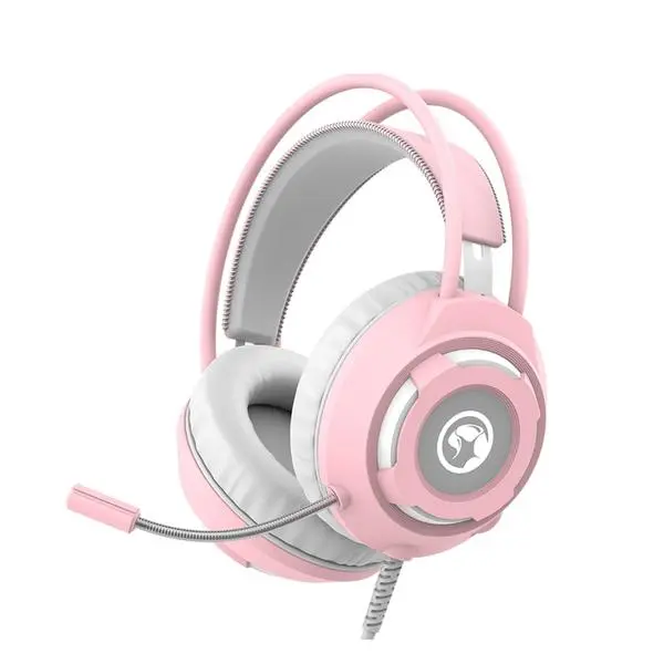 Marvo геймърски слушалки HG8936 PINK 50 мм, USB: Влезте в игрите в розово