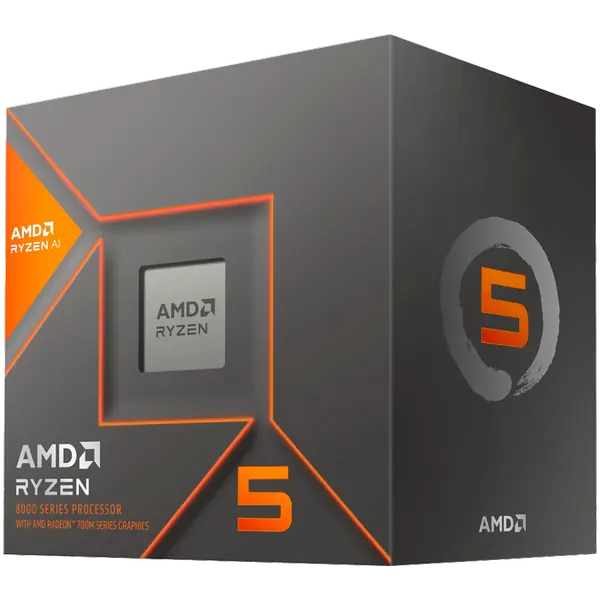 AMD CPU Desktop Ryzen 5 6C/12T 8400F (4.2GHz/4.7GHz,22MB,65W,AM5) box, with Wraith Stealth Cooler - 100-100001591BOX