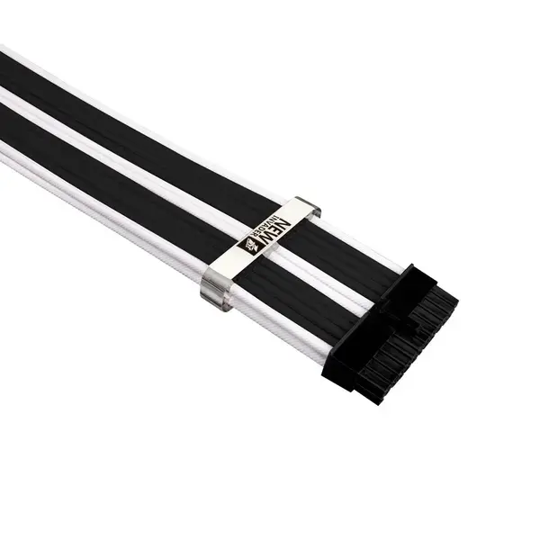 1stPlayer Комплект удължителни кабели Custom Modding Cable Kit Black/White ATX24P, EPS, PCI-e - BKW-001