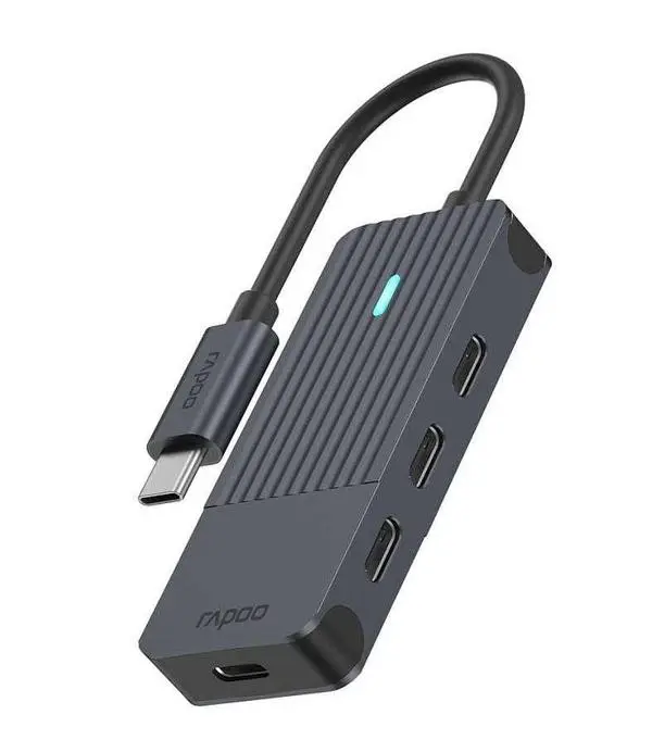 4-портов хъб USB-C RAPOO UCH-4002, 4 x USB-C, Черен - RAPOO-11417