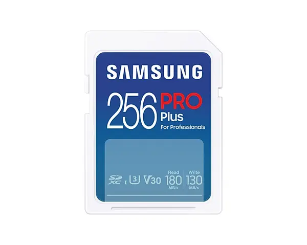 Samsung PRO Plus, SD Card, 256GB, Бяла, SAM-SDHC-MBSD256S