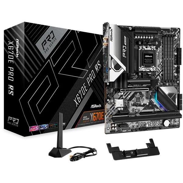 ASROCK MB Desktop X670E Pro RS, AM5, 4x DDR5, 1x PCIe 5.0 x16, 2x PCIe 4.0 x1, 6x SATA3 - X670E PRO RS