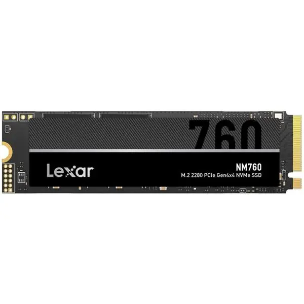 LEXAR NM760 512GB High Speed PCIe Gen 4x4, M.2 NVMe, up to 5300 MB/s read and 4500 MB/s write - LNM760X512G-RNNNG