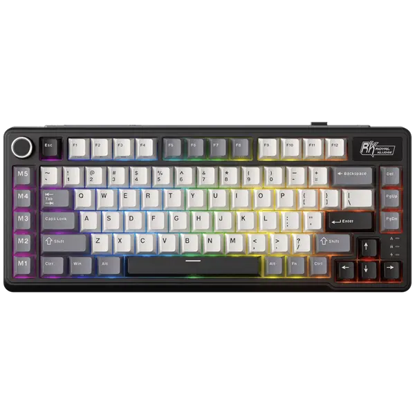 ROYAL KLUDGE RK L75 Knight Black Gaming Keyboard Cream switch - RK-L75-KNGHTBLK-CRMSW-US