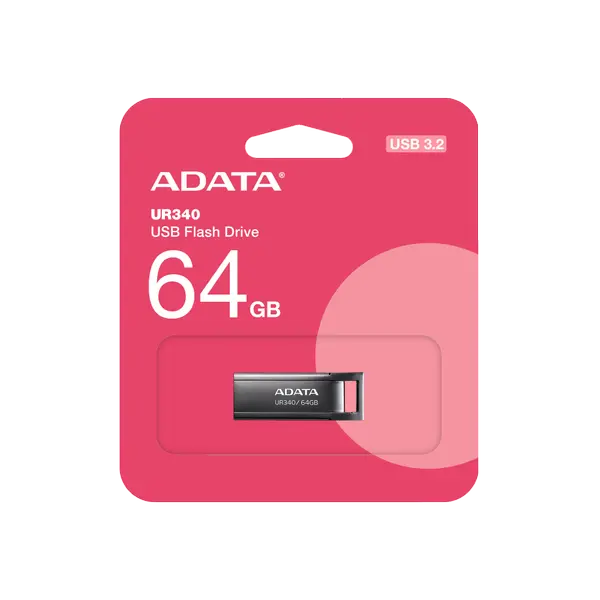 ADATA64GB USB UR340  BLACK, AROY-UR340-64GBK