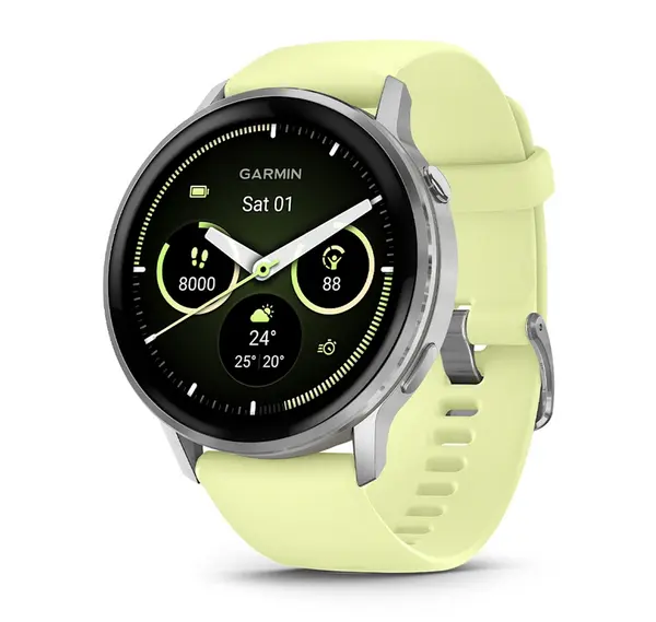 Garmin Venu 4 - 45 мм - Venu 4 - 45 мм, Silver с Citron силиконова каишка - 010-03014-02 (G)