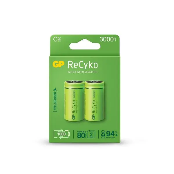 Акумулаторна Батерия ReCyko, Size C, LR14, 3000mAh, 1.2V - GP-BR-300CHCB-EB2