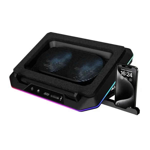 Gamdias Gamdias Охладител за лаптоп Gaming Notebook Cooler 19" AETHER P1 USB-C/A Hub, RGB, Phone Stand - AETHER-P1