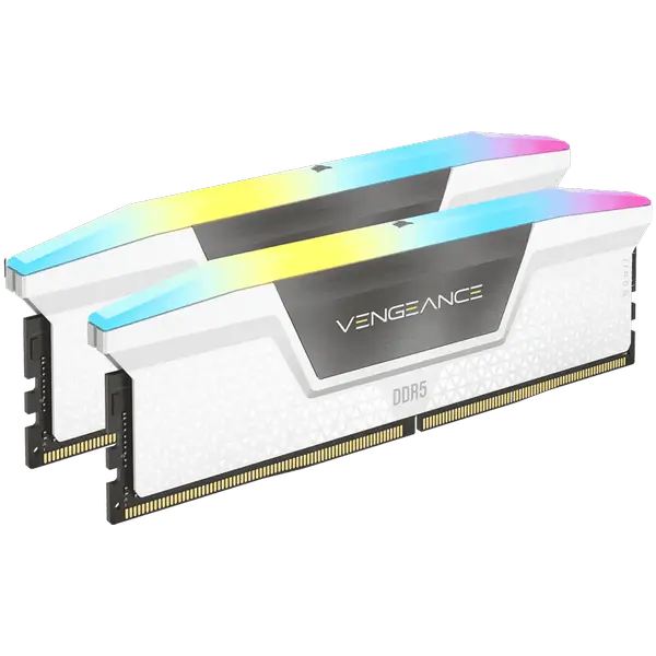 Corsair DDR5, 5200MT/s 32GB 2x16GB DIMM, Unbuffered, 40-40-40-77, XMP 3.0, VENGEANCE RGB DDR5 White Heatspreader, RGB LED, 1.25V, EAN:0840006694670 - CMH32GX5M2B5200C40W