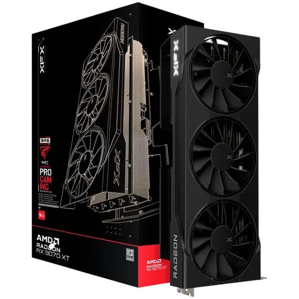 XFX Swift AMD Radeon RX 9070XT Triple Fan 16GB GDDR6 256-bit HDMI 3x DP, SI ONLY - RX-97TSWF3BC