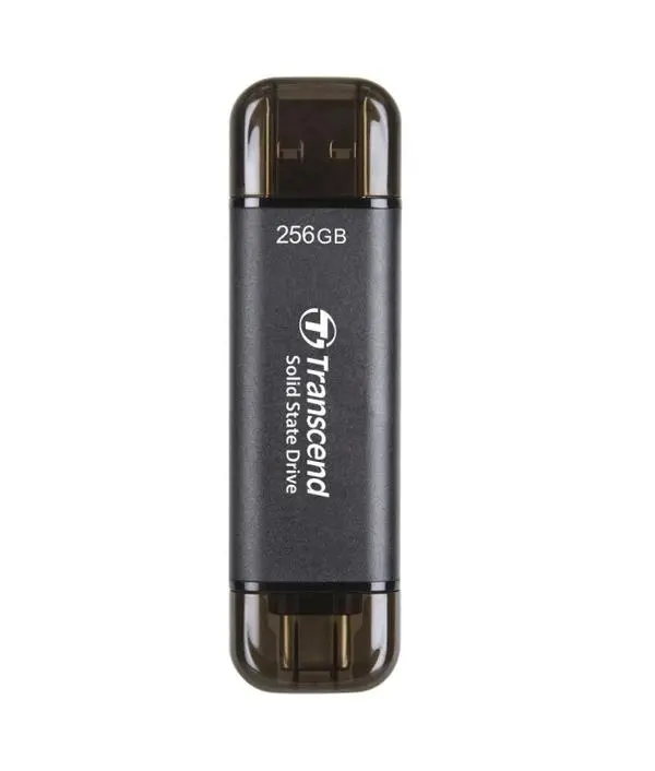 Transcend 256GB, External SSD, ESD310C, USB 10Gbps, Type C/A, Black - TS256GESD310C - (P)