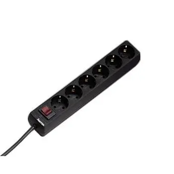 Hama Distribution Panel 6 sockets w/switch 1.4m Black 30394