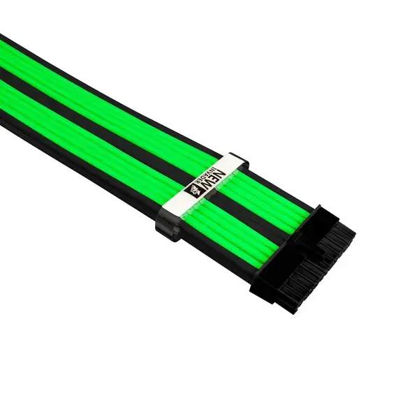 1stPlayer Комплект удължителни кабели Custom Modding Cable Kit Black/Green ATX24P, EPS, PCI-e - BGE-001