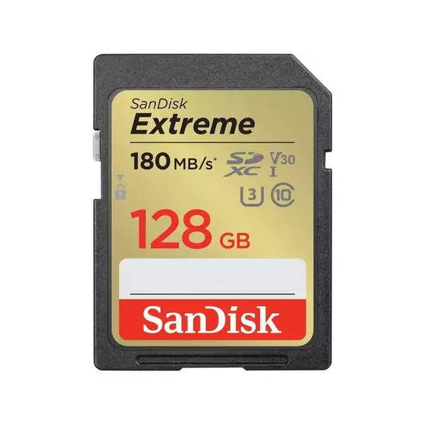 SANDISK Extreme SDXC, 128GB, UHS-1,Class 10, U3, V30, 90 MB/s, SD-SDSDXVA-128G-GNCIN