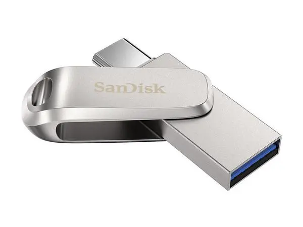 USB памет SanDisk Ultra Dual Drive Luxe, 512GB, USB 3.1 Gen 1, USB-C, Сребрист, SD-USB-DDDC4-512G-G46
