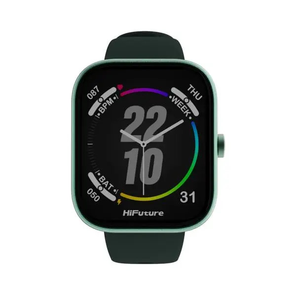 HiFuture Lume Pro Dark Green1, 85 " AMOLED, Always on Display, Powered by Dual Core, Aerospace-Grade Ultra Light Aluminum Frame, Bluetooth Call, 3D User Interface, 1ATM Waterproof, 24/7 True Heart Rate & Blood Oxygen Sensor, 100+Sports Mode, Up to 7 