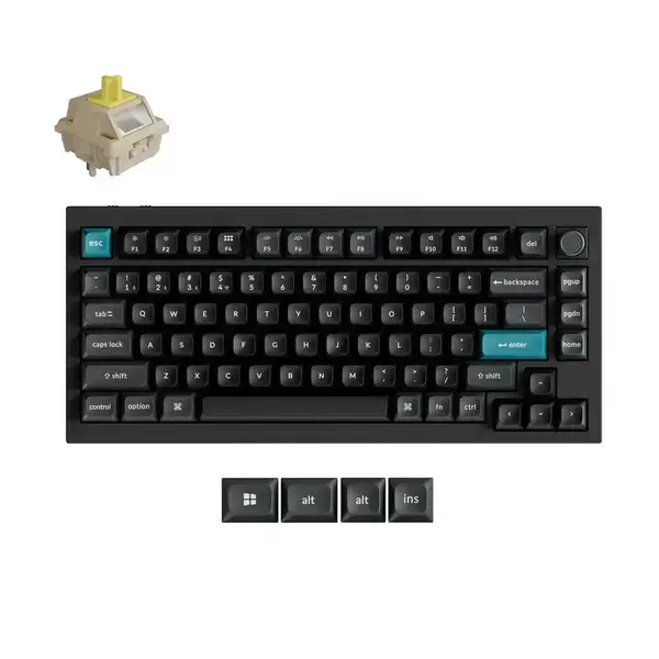 Безжична механичка клавиатура Keychron Q1 Ultra 8K Black - Silk POM Switch Banana - KEYCHRON-KEY-Q1U-M4
