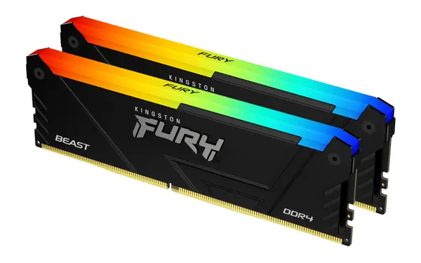 Kingston FURY Beast Black RGB 16GB(2x8GB) DDR4 3200MHz CL16 KF432C16BB2AK2/16