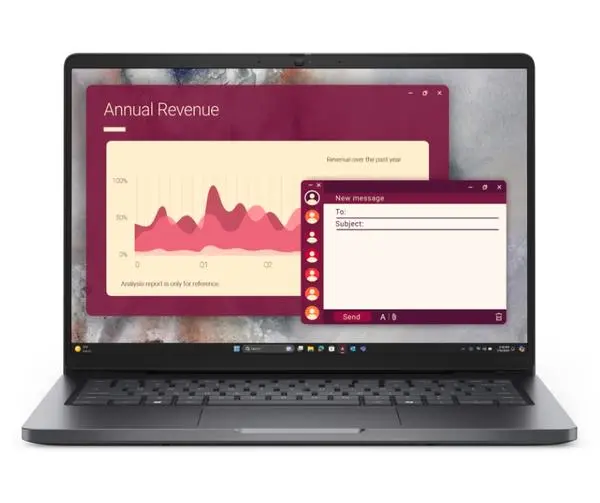 Лаптоп Dell Pro 14 PC14250 Intel Core Ultra 7 265U 2.10 GHz, 12 MB cache, 16GB 5600MT/s (1x16GB), SSD 512GB - BTO109_PC14250_EMEA_UBU