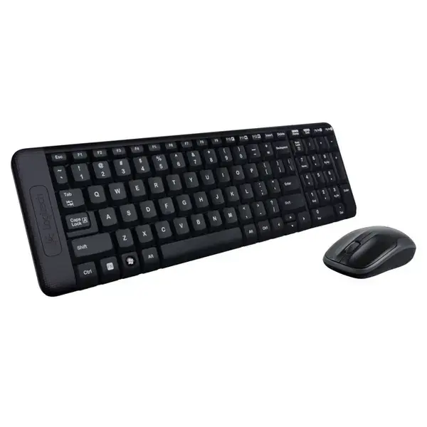 Комплект клавиатура и мишка Logitech MK220, безжични, черни, USB,БДС Layout,  920-003161/BG