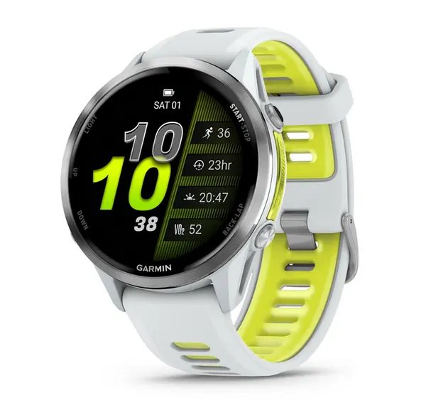 Garmin Forerunner 970 - Forerunner 970 - Titanium с Whitestone корпус и Whitestone/Translucent Amp Yellow каишка - 010-02969-11